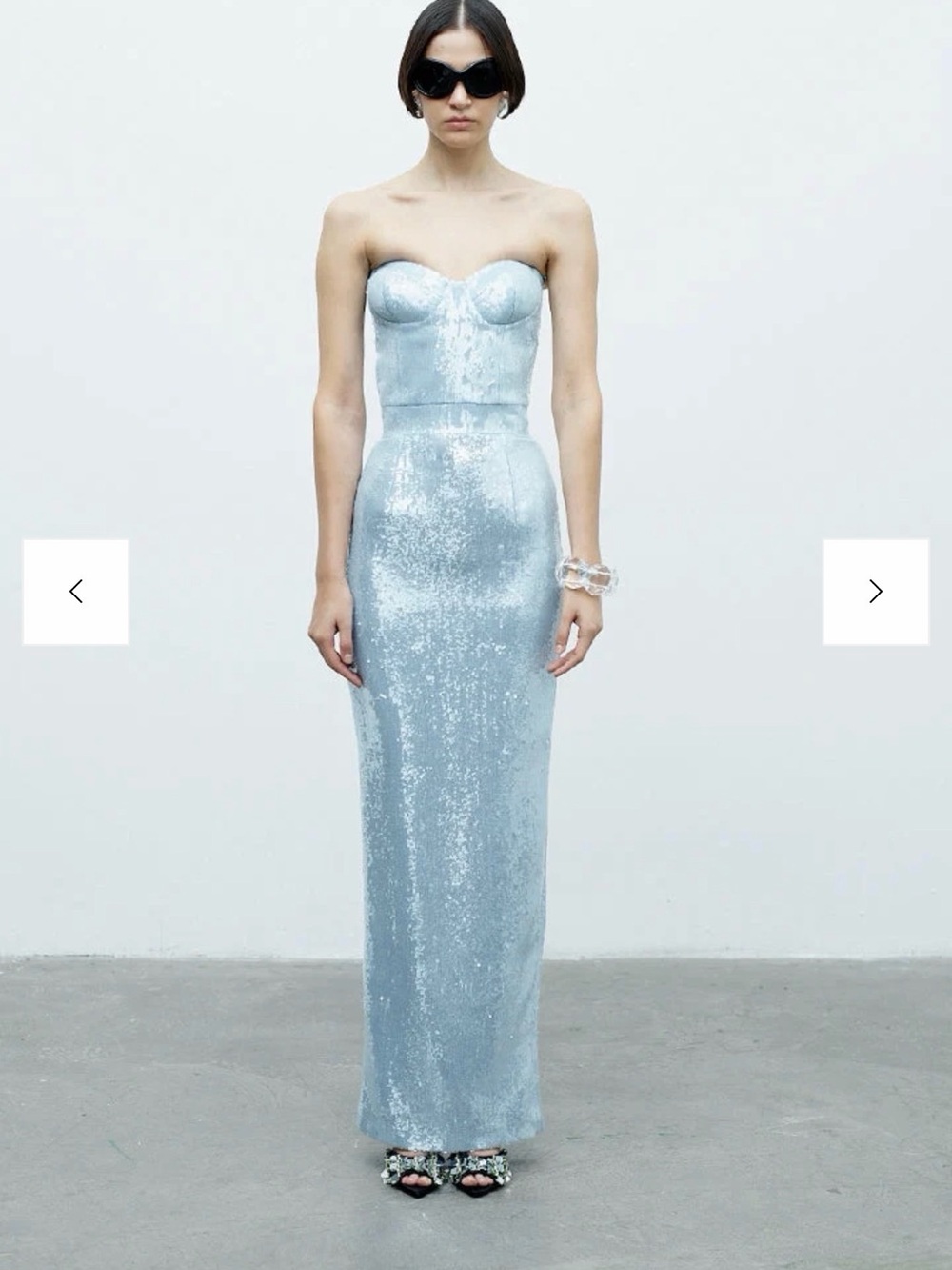 MONIQUE STRAPLESS IN SPARKLING AZURE ILKYAZ OZEL